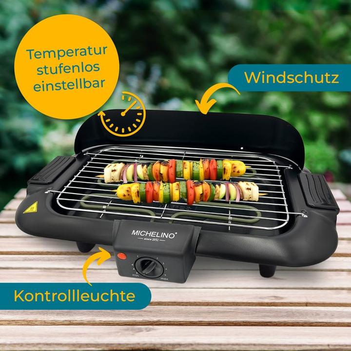 Image du produit Michelino Gril de table Gril électrique Gril BBQ Plaque de cuisson Gril de table (2 kW)