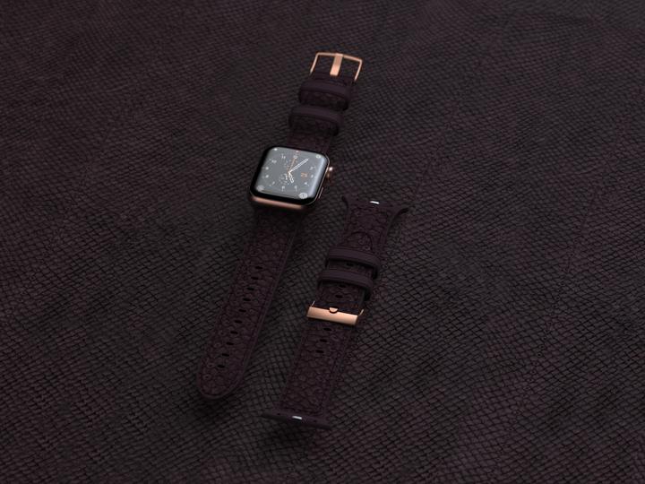 Actual product image Njord Eldur Watch Strap For (41 mm, 40 mm, Vegan Leather, Stainless steel fastener, Salmon leather)