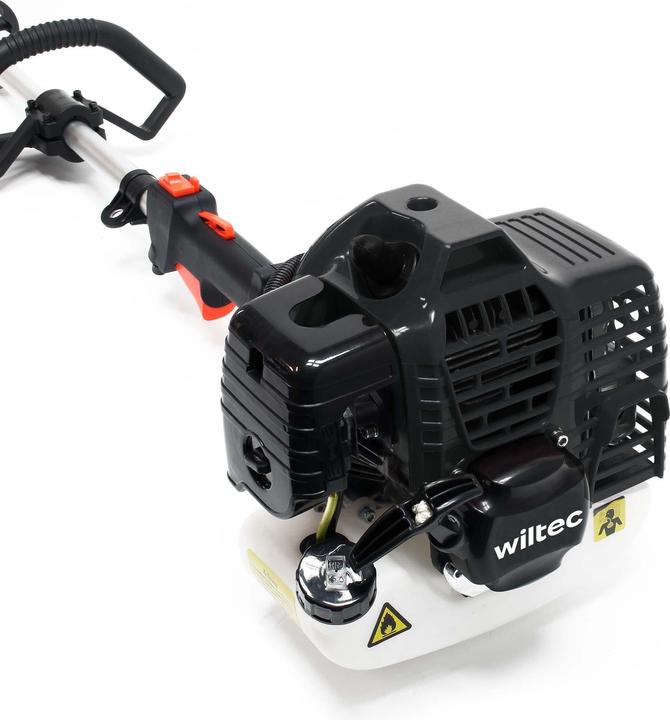 Actual product image Wiltec 5in1 petrol multitool 1.76hp grass trimmer hedge trimmer pole pruner scythe garden (Metal cutting blade)