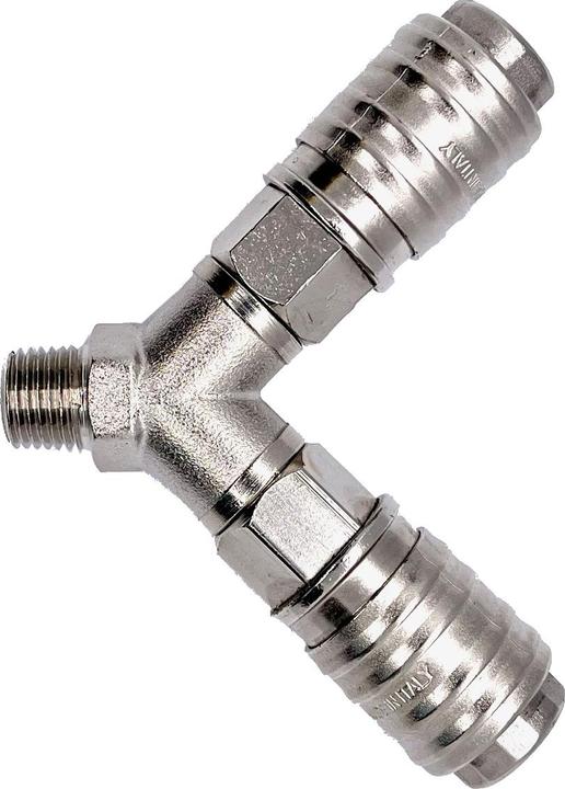 Produktbild AZE Y-Verteiler mit Gewindeanschluss 1/4", inkl. 2x Kupplung