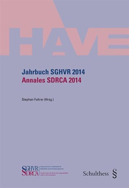 Produktbild Jahrbuch SGHVR 2014 / Annales SDRCA 2014 (Deutsch, Französisch, Stephan Fuhrer, 2014)