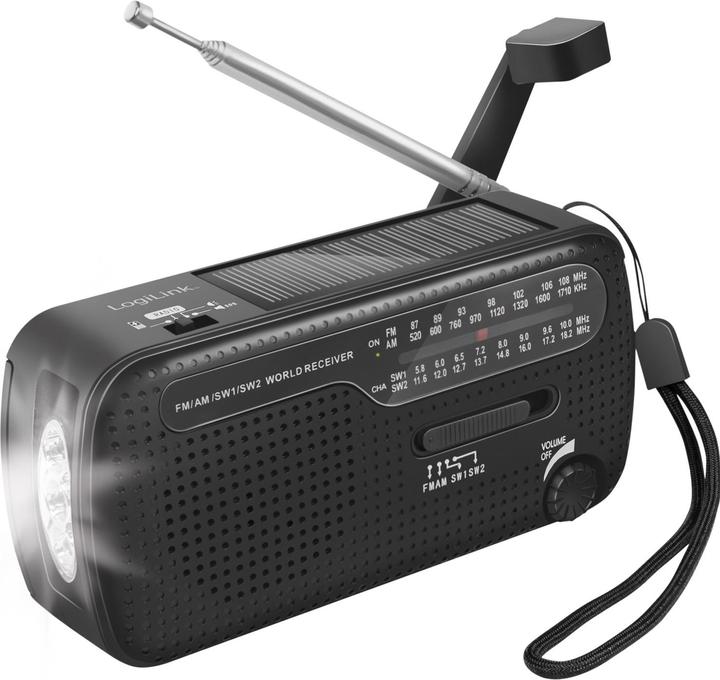 Actual product image LogiLink Dynamo hand crank radio (VHF, MW, KW)