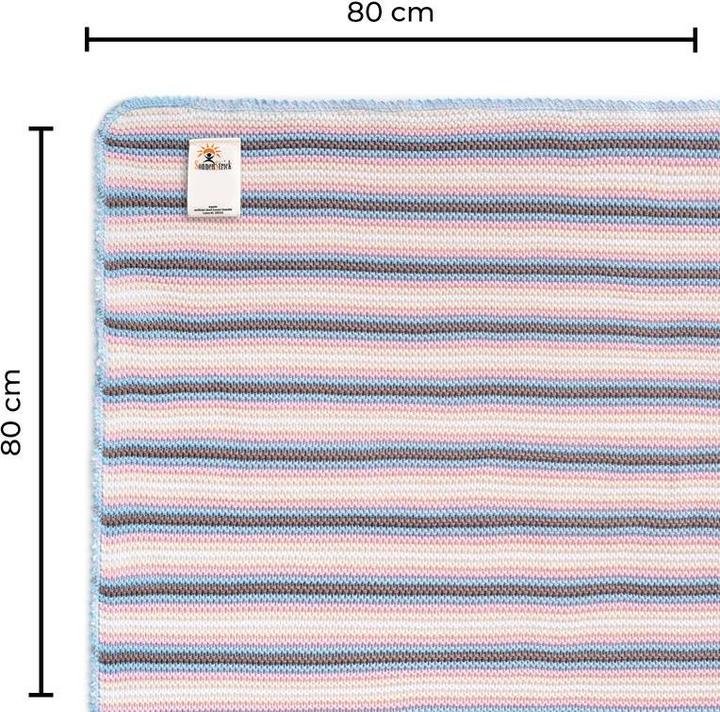 Actual product image Sonnenstrick Knitted Blanket Children Cuddle Blanket Baby Blanket Cotton Blanket Infant Blanket (80 x 80 cm)