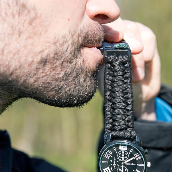 Produktbild Semptec 5-in-1-Überlebensuhr mit Armband aus Para-Seil