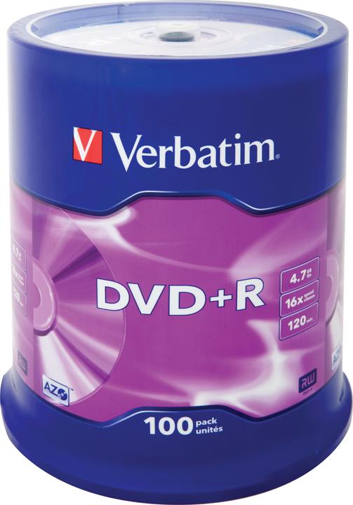 Image du produit Verbatim DVD+R Matt Silver, 4,7 Go, 16x, 100 broches (100 x)