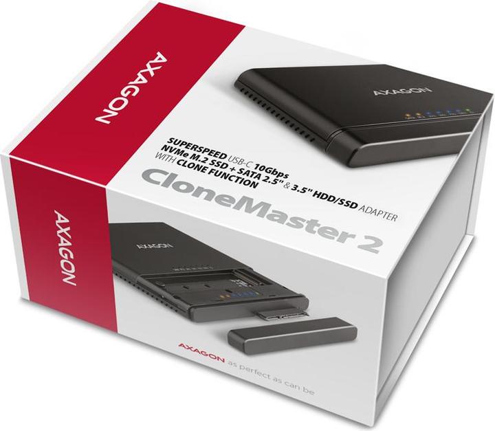 Immagine prodotto Axagon ADSA-CC USB-C - SSD NVMe M.2 e SSD/HDD SATA 2,5"/3,5" CLONE MASTER (M.2 2242, M.2 2230)