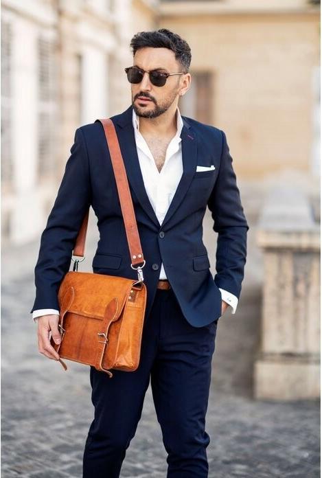 Image du produit Saora Sacoche pour ordinateur portable Nesta 13" en cuir véritable Sacoche d'affaires (13", Universel)
