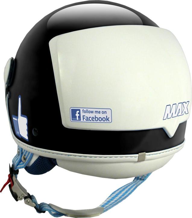 Produktbild Max FACEBOOK Jethelm schwarz-weiss S (S)