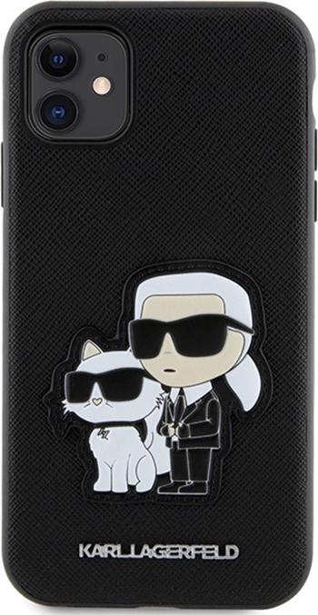 Actual product image Karl Lagerfeld KLHCN61SANKCPK iPhone 11 / Xr 6.1" hardcase czarny/black Saffiano Karl & Choupette (Apple iPhone 11, Apple iPhone XR)