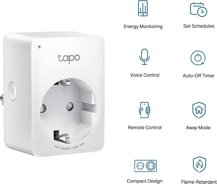 Produktbild Abus TPLLTAPOP110 E - TP-Link Tapo P110 Smart Plug Type E Wi-Fi with Energy Monitoring