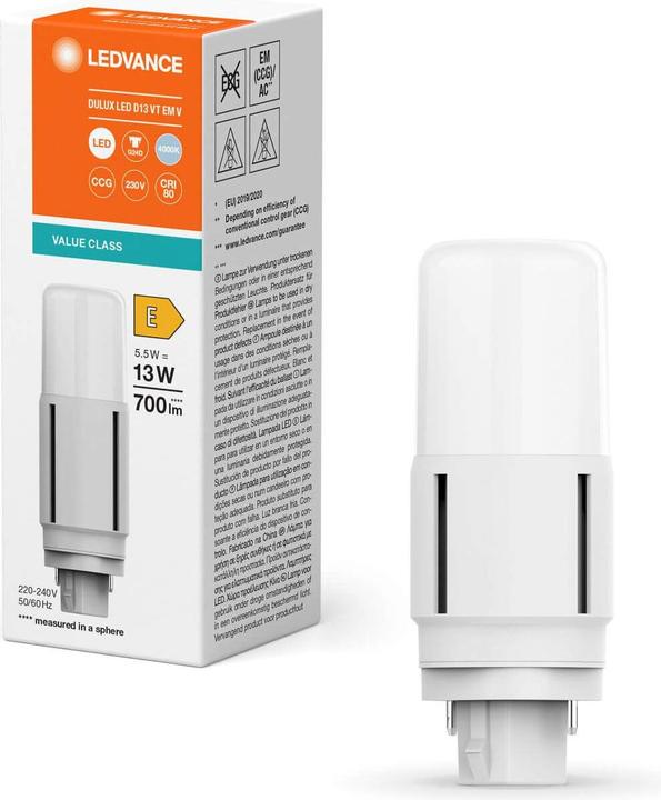 Actual product image Ledvance LED compact lamp (G24d, 5.50 W, 700 lm, 1 x, E)