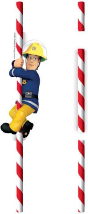 Energy Label Amscan Fireman Sam Drinking Straws (8 x)