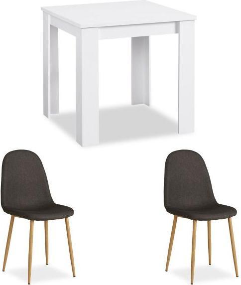 Image du produit Homestyle4u Ensemble de salle à manger avec table et chaises (80 x 80 x 75 cm)