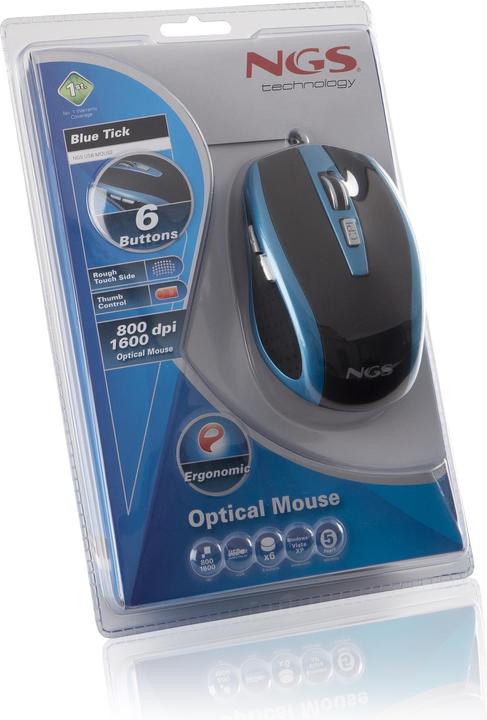Image du produit NGS Blue tick Souris droite USB Type-A Optique 1600 DPI (Filaire)