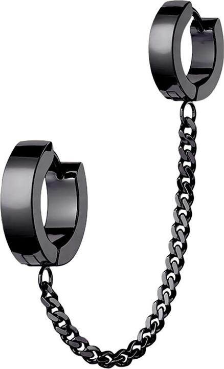 Actual product image Star Piercing Earring folding black chain with earring (without brass, Surgical steel 316L)