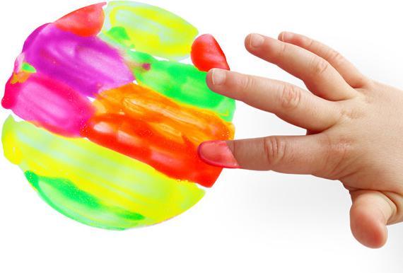 Actual product image Morocolor Finger Paint Primo Fluorescent Set of 6 in Plastic Case (6 neon colours, 100 ml)