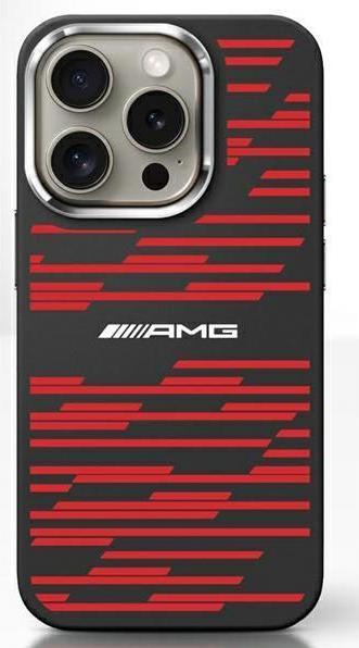 Immagine prodotto Mercedes AMG AMHMP16SSRRK Custodia rigida per iPhone 16 6,1" in silicone con grafica nera MagSafe (Apple iPhone 16)