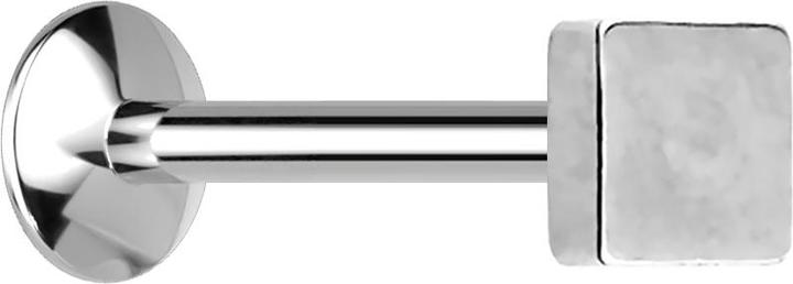 Produktbild Star Piercing Micro UFO Labret Innengewinde silber mit Viereck (Chirurgenstahl 316L, ohne Messing)