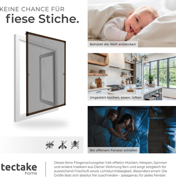 Actual product image tectake Fly screens for window frames (100 x 120 cm)