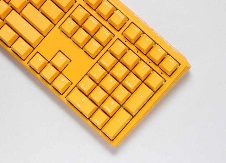 Actual product image Ducky One 3 Yellow Gaming Keyboard, RGB LED - MX-Silent-Red (US) (US, Cable)