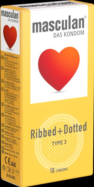 Actual product image Masculan Ribbed & Dotted" condoms (10 pcs.)