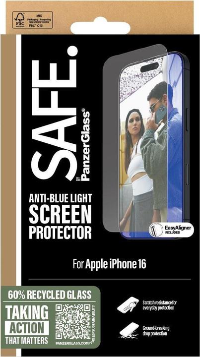 Image du produit PanzerGlass SAFE by PG EyeCare Scrn iPhone 16 6.1UWF (1 pièce(s), Apple iPhone 15, Apple iPhone 16)