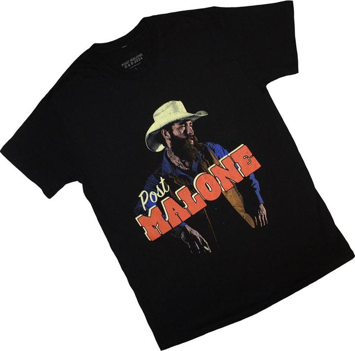Actual product image Post Malone Unisex Adult Cowboy T-Shirt (XL)