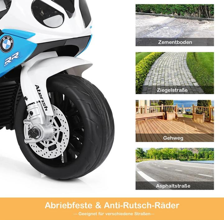 Image du produit Homcom Kinder Elektro Motorrad mit Licht- und Soundeffekte BMW S1000 RR blau (6 V)