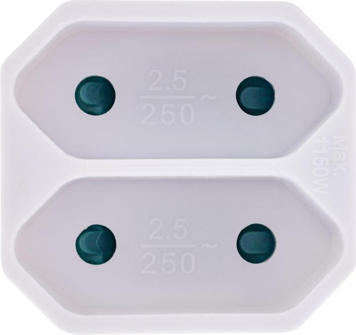 Produktbild InLine Steckdosenadapter, CEE7/17 an 2x Eurobuchse, mit erhöhtem Berührungsschutz, weiss (CEE 7/4, 2 x)