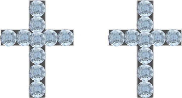Studex Sensitive Ohrstecker Kreuz Aquamarine (Edelstahl)