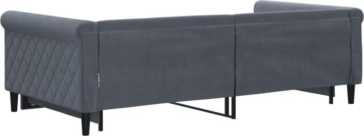 Actual product image VidaXL Tagesbett Ausziehbett Sofabett Gästebett Dunkelgrau 100x200cm Samt (Sofa bed)