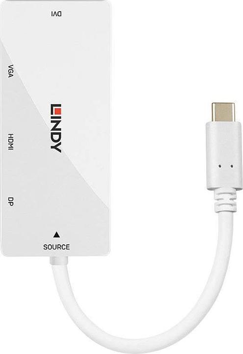Actual product image Lindy USB 3.1 C to Multi-AV Converter (DVI, VGA, HDMI, DP, 4.60 cm)