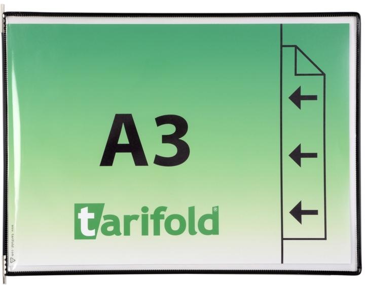 Actual product image Tarifold 10 display boards DIN A3 landscape black, top opening