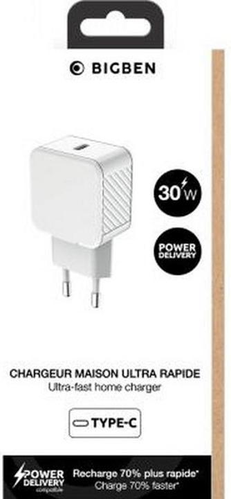 Image du produit Bigben Connected Charge 30W USB-C recyclé blanc (30 W)