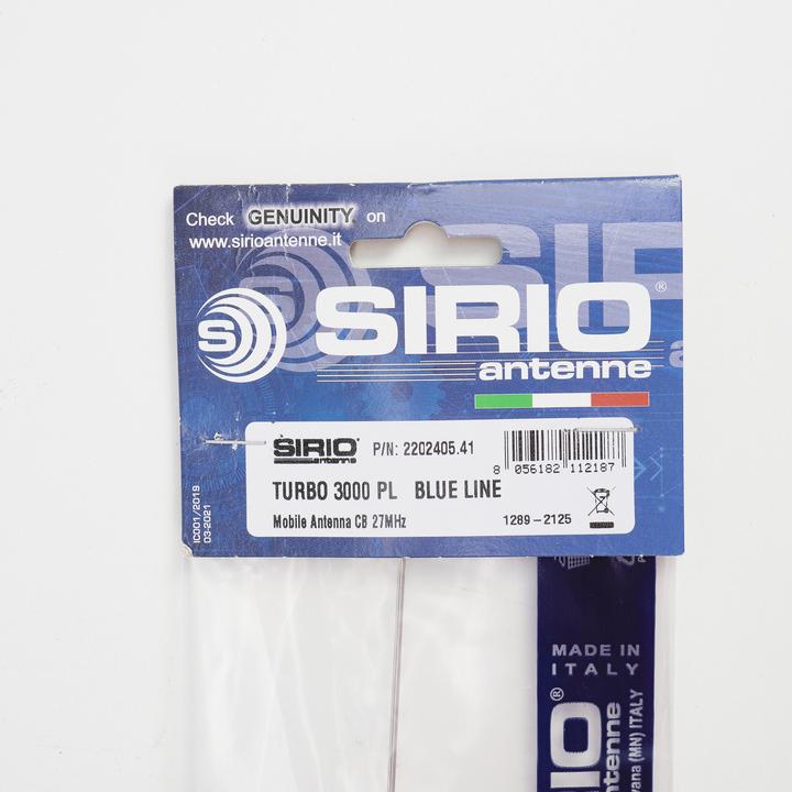 Actual product image Sirio Antenne Antenna CB Sirio Turbo 3000PL Blue Line Code 2202405.41 without cable