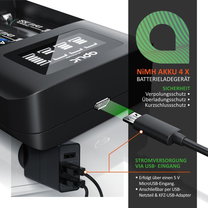 Actual product image Aplic 4-slot battery charger (Chargers without battery)