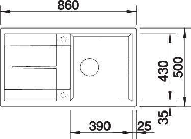 Produktbild Blanco Metra 5 S (86 cm, 50 cm)