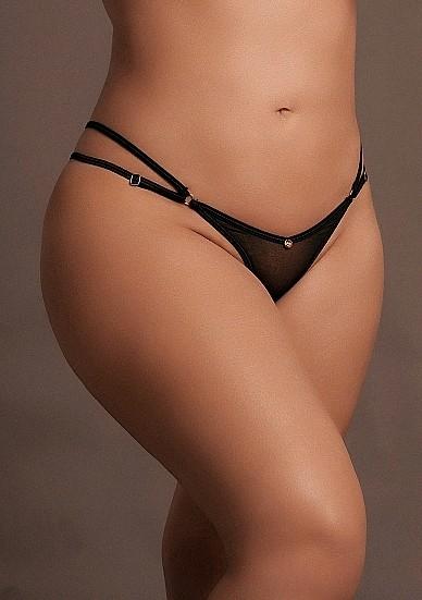 Immagine prodotto Le Désir Ella - Elastic Mesh Thong with Sliders and Golden Details - OSX (Taglia unica)