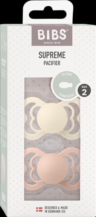 Actual product image Bibs Supreme silicone dummy (pack of 2), Blush & Ivory (size 2, 6-36M) (2 x, 6 - 12 M.)