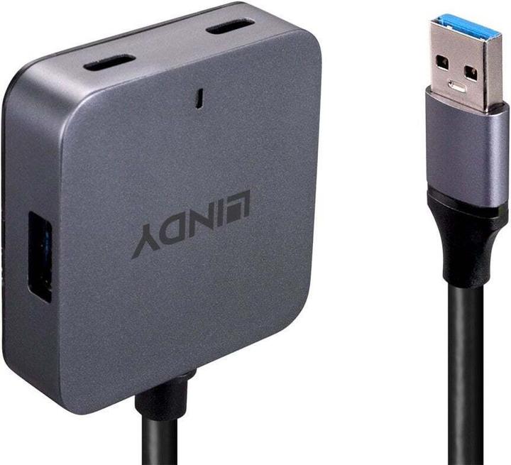 Produktbild Lindy 5m USB 3.0 Hub, 4 Ports 5m Verlängerung für 2 USB Typ C und 2 USB Typ A Geräte (USB-C, 4 Ports)