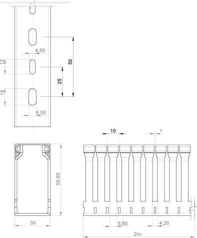 Productafbeelding Unex 60.30.77 (Kabelopening, 200 cm)