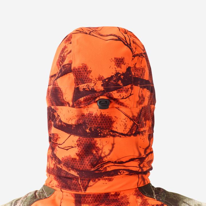 Produktbild Solognac Women’s 3-in-1 warm silent waterproof hunting jacket neon camouflage 500 (34)