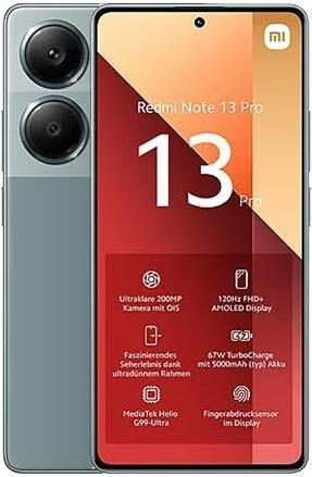 Actual product image Xiaomi Redmi Note 13 Pro (256 GB, Forest Green, 6.67", Hybrid Dual SIM, 200 Mpx, 4G)