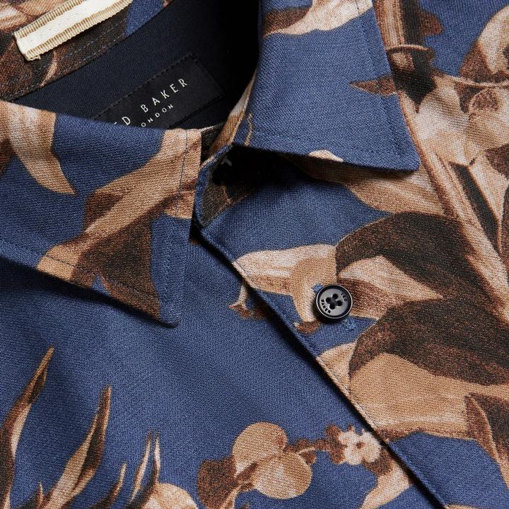 Actual product image Ted Baker Unisex Adult Belmar Linen Blend Short-Sleeved Shirt (M)
