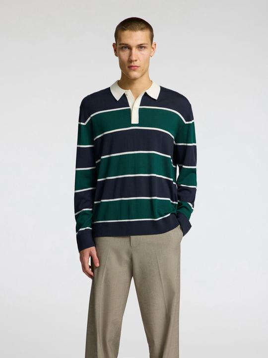 Actual product image Selected Homme 100% Merinowoll Langarm-Poloshirt (XXL)