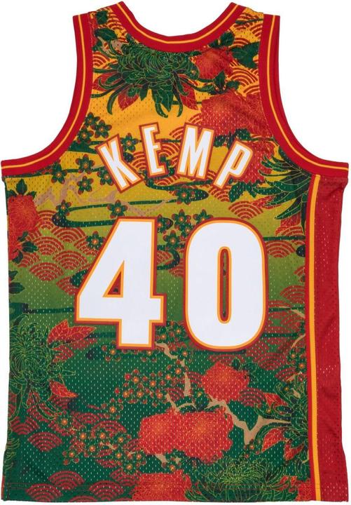 Actual product image Mitchell & Ness Swingman Mesh Jersey Seattle SuperSonics ASIAN Shawn Kemp (S)