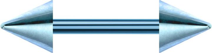 Produktbild Star Piercing Barbell hellblau mit zwei Cones (Titan G23, ohne Messing)