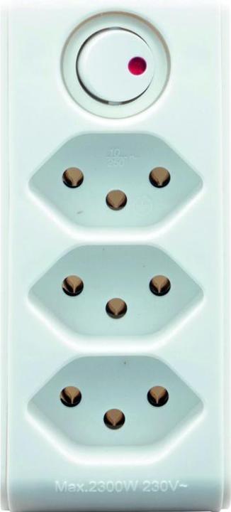 Produktbild Brennenstuhl cleverLINE Abzweigstecker 3-fach weiss mit Schalter, drehbar bis 300° (mit Aufhänger) *CH* (Typ 13, 3 x)