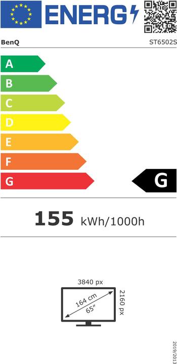 Label énergétique BenQ St6502s écran De Signalisation (3840 x 2160 pixels, 65")