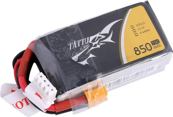Immagine prodotto Tattu Batteria RC LiPo 850 mAh 11,1 V 75C (11.10 V, 850 mAh)